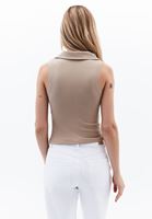 Bayan Bej Polo Yaka Büzgülü Atlet