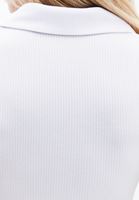 Bayan Beyaz Polo Yaka Büzgülü Atlet