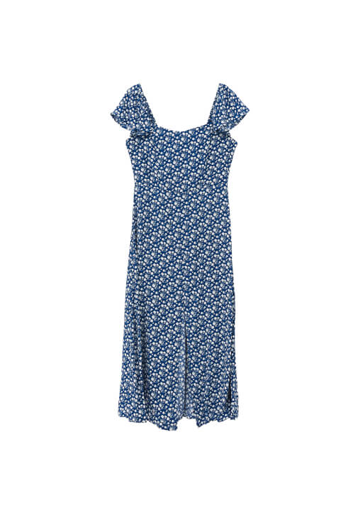 Yırtmaçlı Elbise ve Düz Terlik Kombini