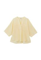 Bayan Sarı Oversize Cepli Gömlek