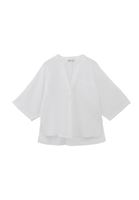 Bayan Beyaz Oversize Cepli Gömlek