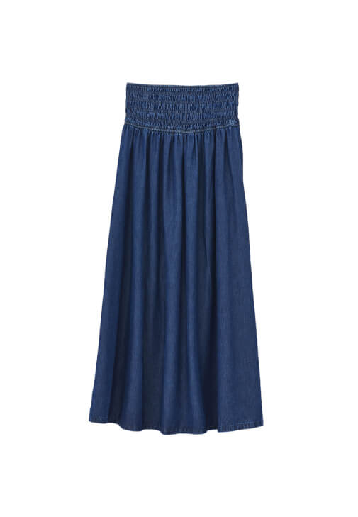 Denim Etek ve Denim Gömlek Kombini