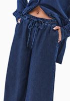 Bayan Mavi Wide-Leg Denim Pantolon ( TENCEL™ )