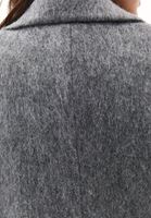 Bayan Gri Yün Karışımlı Oversize Ceket