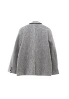 Bayan Gri Yün Karışımlı Oversize Ceket