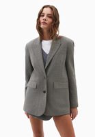 Bayan Çok Renkli Yün Karışımlı Boyfriend Blazer Ceket