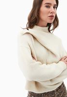 Bayan Krem Yün Karışımlı Kazak