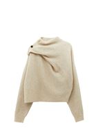 Bayan Krem Yün Karışımlı Kazak