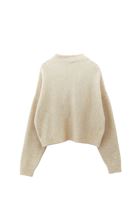 Bayan Krem Yün Karışımlı Kazak