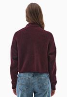 Bayan Bordo Yün Karışımlı Kazak