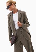 Bayan Kahverengi Yün Karışımlı Oversize Ceket