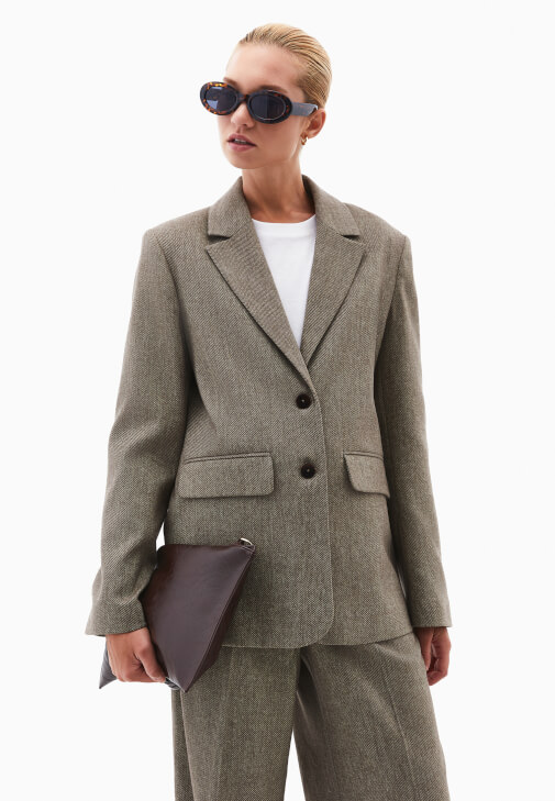 Yün Karışımlı Ceket ve Yün Pantolon Kombini