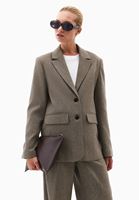 Bayan Kahverengi Yün Karışımlı Oversize Ceket