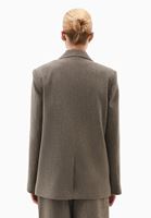 Bayan Kahverengi Yün Karışımlı Oversize Ceket