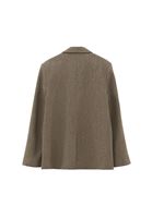 Bayan Kahverengi Yün Karışımlı Oversize Ceket