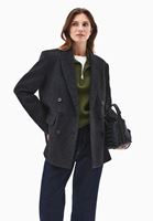 Bayan Siyah Yün Karışımlı Boyfriend Blazer Ceket