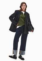 Bayan Siyah Yün Karışımlı Boyfriend Blazer Ceket