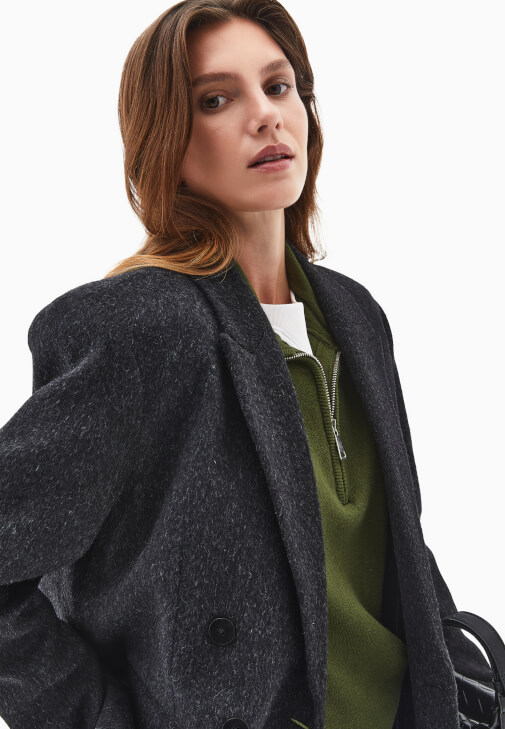 Yünlü Boyfriend Ceket ve Pantolon Kombini