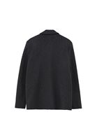 Bayan Siyah Yün Karışımlı Boyfriend Blazer Ceket