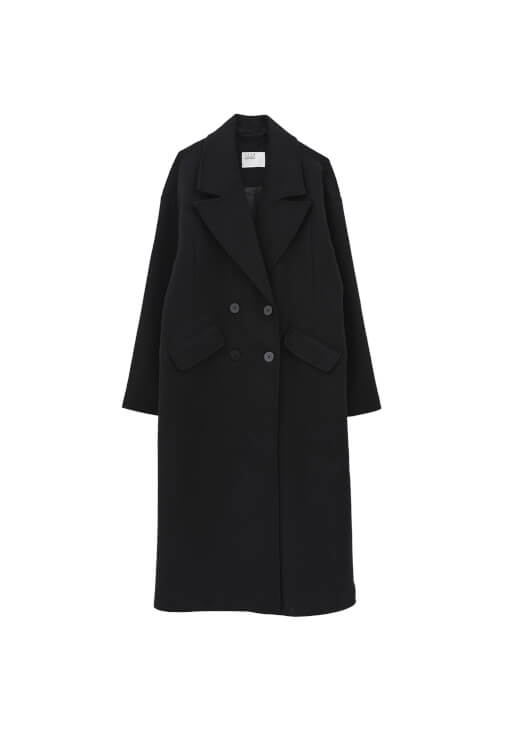 Yünlü Kaban ve Barrel-Fit Pantolon Kombini