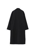 Bayan Siyah Yün Karışımlı Oversize Kaban