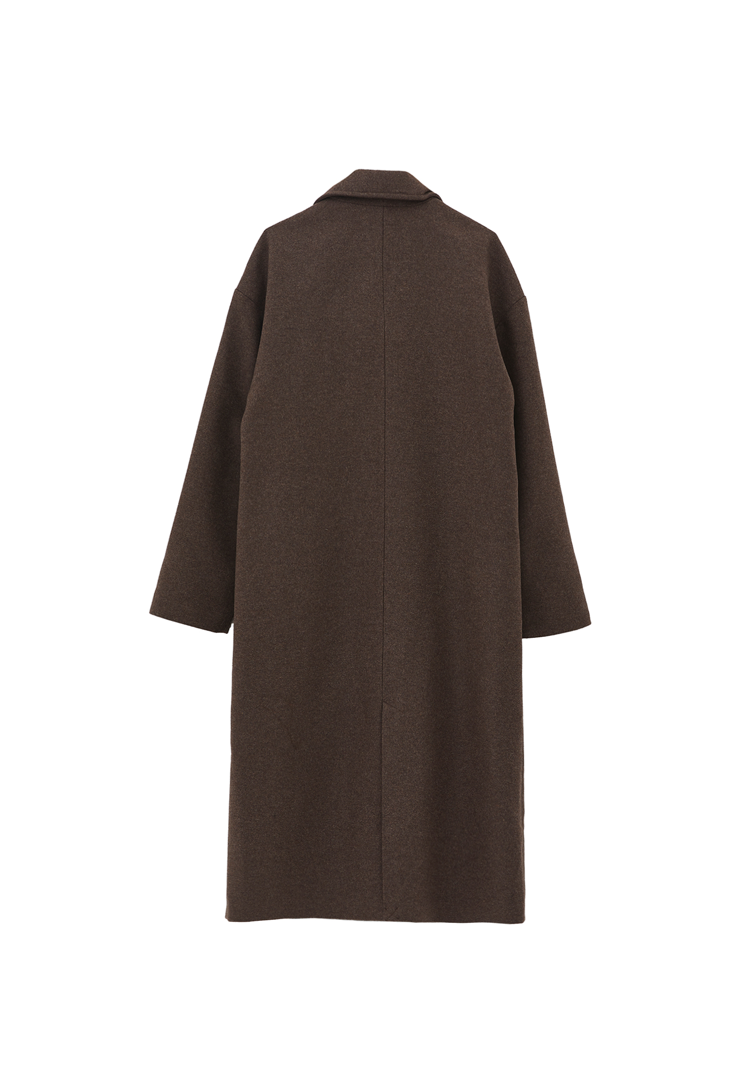 Kahverengi Yün Karışımlı Oversize Kaban