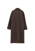 Bayan Kahverengi Yün Karışımlı Oversize Kaban