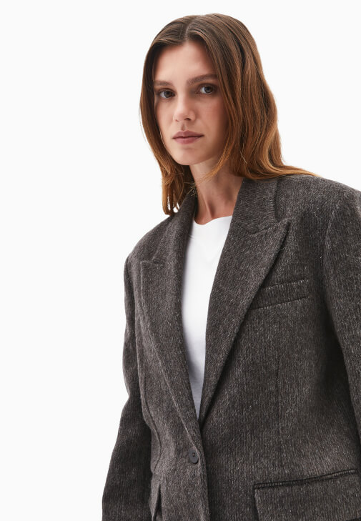 Yün Blazer Ceket ve Bootcut Pantolon Kombini