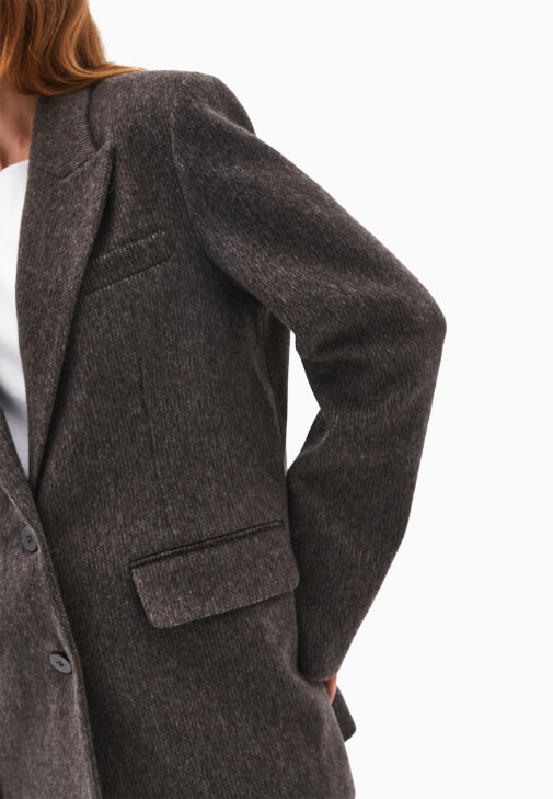 Yün Blazer Ceket ve Bootcut Pantolon Kombini