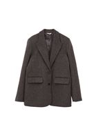 Bayan Kahverengi Yün Karışımlı Blazer Ceket