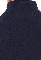 Bayan Lacivert Yünlü Oversize Kaban