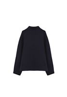 Bayan Lacivert Yünlü Oversize Kaban