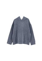 Bayan Füme Yün Karışımlı Kapüşonlu Kazak