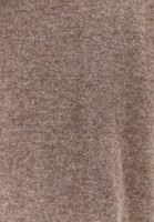 Bayan Bej Yün Karışımlı Kapüşonlu Kazak