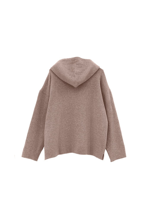 Yün Karışımlı Kapüşonlu Kazak - Görsel 7