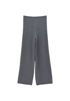 Bayan Füme Yün Karışımlı Straight-Fit Pantolon