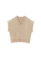 Bayan Bej Yün Karışımlı Süveter