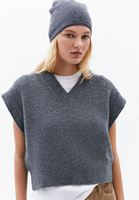 Bayan Gri Yün Karışımlı Süveter