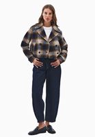 Bayan Çok Renkli Yün Karışımlı Oversize Ceket