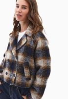 Bayan Çok Renkli Yün Karışımlı Oversize Ceket