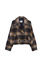 Bayan Çok Renkli Yün Karışımlı Oversize Ceket