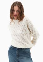 Bayan Krem Yün Karışımlı Loose-Fit Kazak