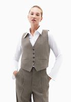 Bayan Kahverengi Yün Karışımlı Crop Yelek