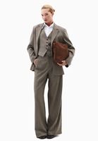 Bayan Kahverengi Yün Karışımlı Crop Yelek