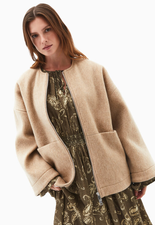 Yün Karışımlı Ceket ve Uzun Elbise Kombini