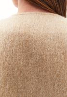 Bayan Bej Yün Karışımlı Oversize Ceket