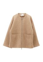 Bayan Bej Yün Karışımlı Oversize Ceket