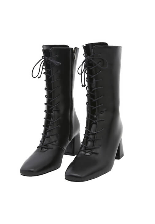 Siyah Topuklu Uzun Çizme