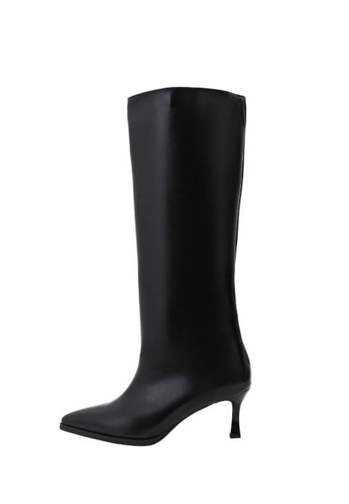 Siyah Topuklu Uzun Çizme