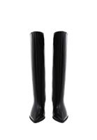 Bayan Siyah Topuklu Uzun Çizme